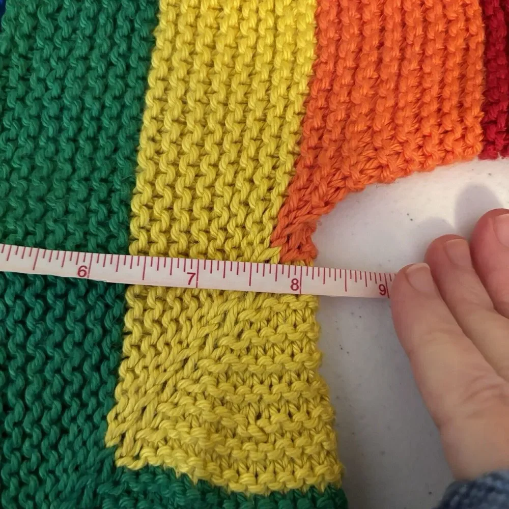 Hand Knit Baby Sweater Cardigan in Rainbow Colors‎ 1-6 Months Handmade Knit